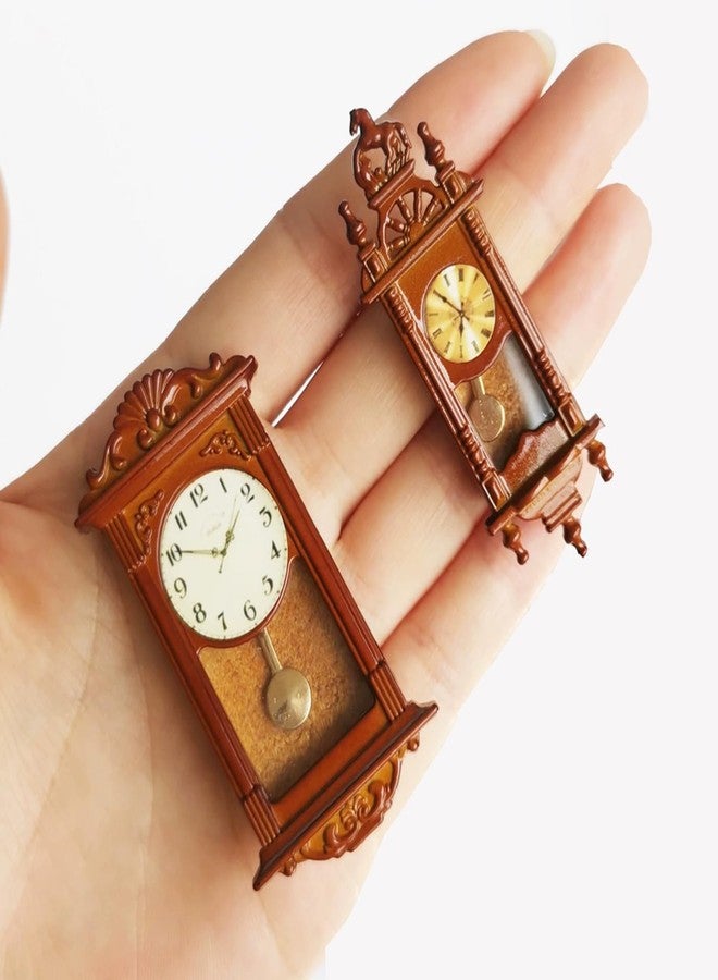 RillyRellow Dollhouse Miniature Clock, Vintage Mini Wall Clock, Wood Miniature Clock, for Dollhouse Miniature Decoration, Artisan Photography Gift, Craft DIY (B 60 * 22mm/2.36 * 0.87in) - Image 1